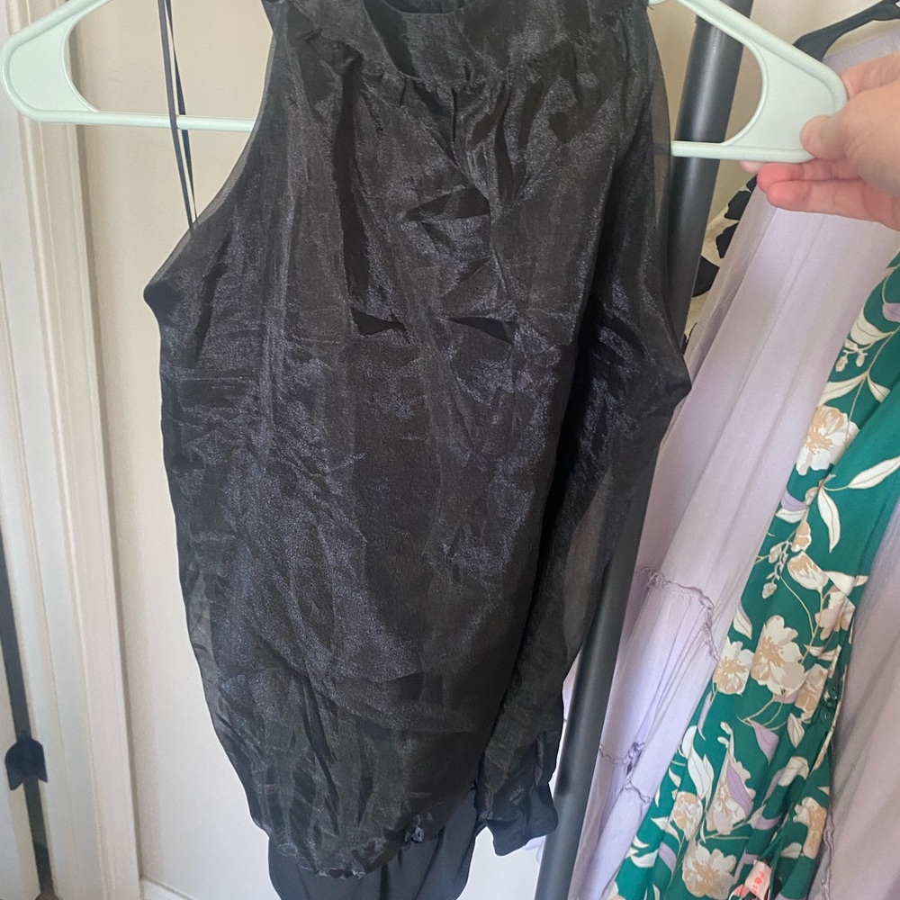 NWT Black High Neck Halter Bodysuit size L